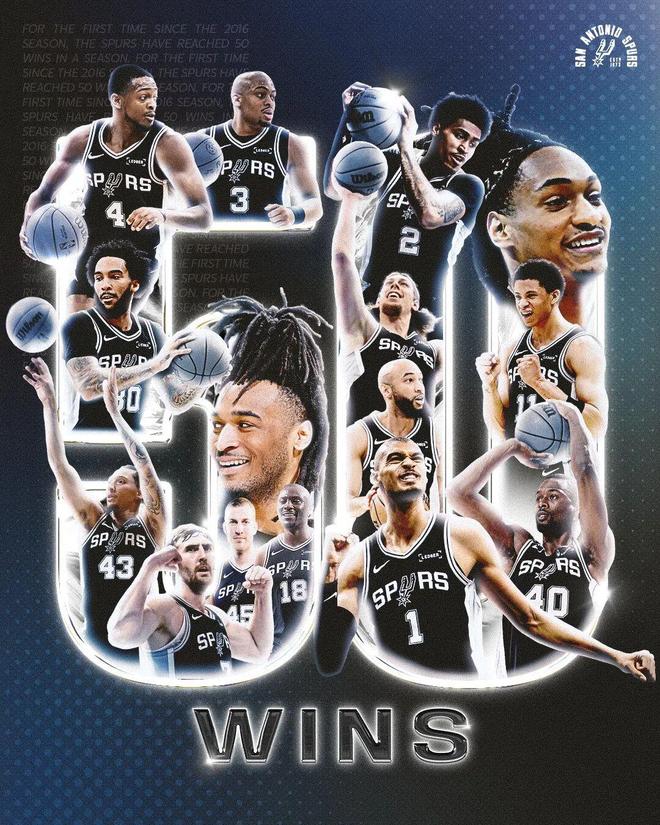 马刺51胜创历史重返巅峰 文班亚马爆发引领重建